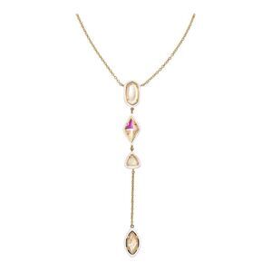 Kendra Scott 14k Gold-Plated Color-Framed Stone 21” Adjustable Lariat Necklace